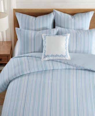 Home Boracay Stripe Muslin Textured 3-Pc. Comforter Set, Full/Queen