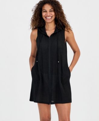 Women's Sleeveless Zip-Up Swim Hoodie
