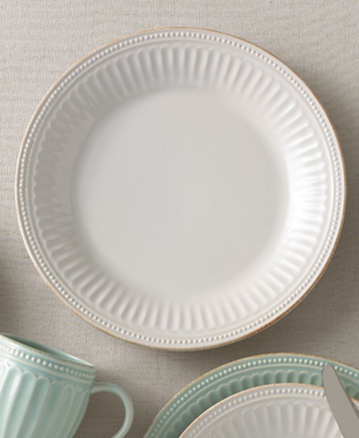 Lenox - Stoneware French Perle Groove White Dinner Plate, A Macy's Exclusive