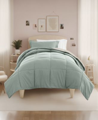 Solid Reversible Dorm 8-Piece Comforter Set, Twin XL