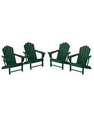 Outdoor Patio HDPE Adirondack Chairs With Cup Holders