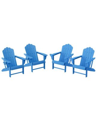 Outdoor Patio HDPE Adirondack Chairs With Cup Holders