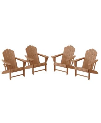 Outdoor Patio HDPE Adirondack Chairs With Cup Holders