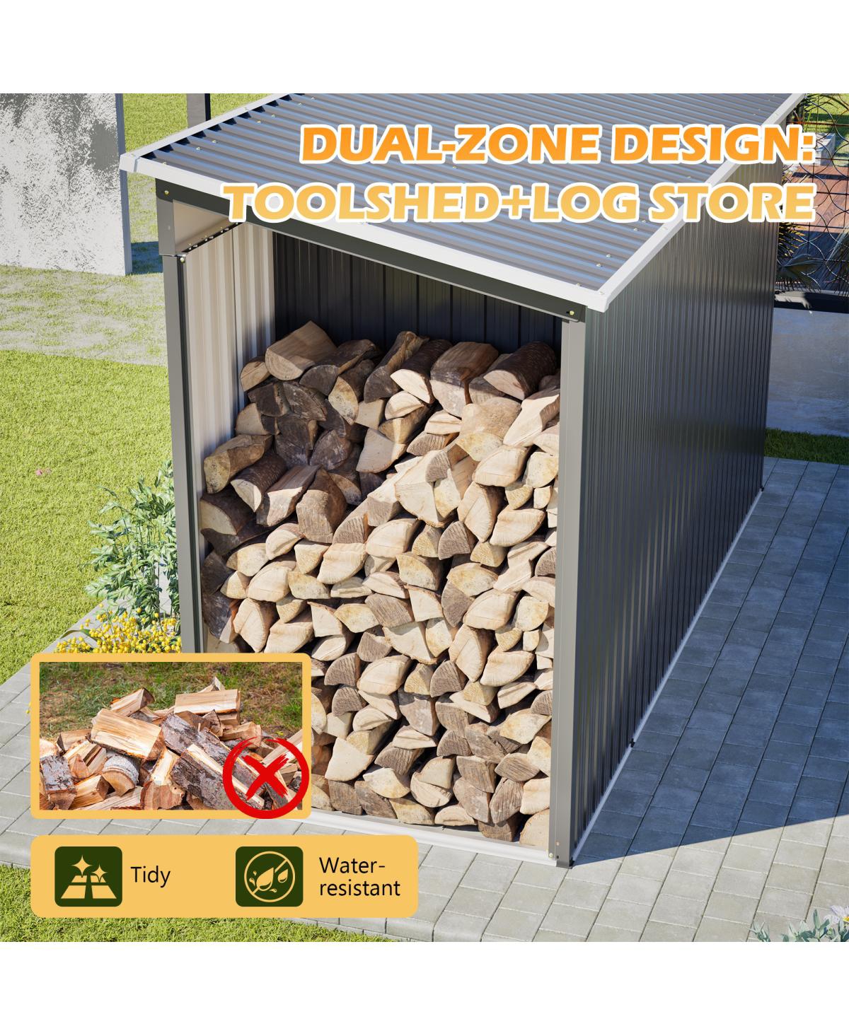 Streamdale Outdoor Metal Storage Shed with Lockable Door and Floor Frame