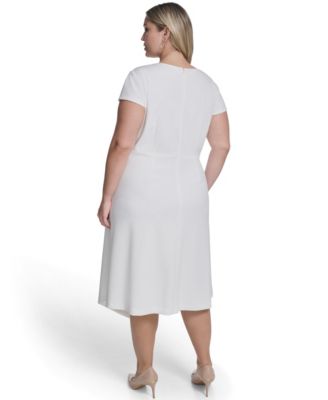 Plus Size Seamed Midi Dress
