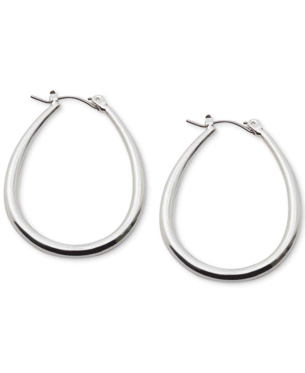 Lauren Ralph Lauren Small Graduated Hoop Earrings 1-1/8" In Silver