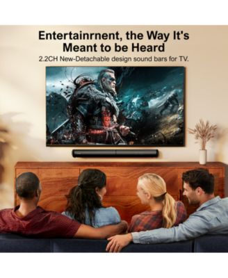 2.2ch Sound Bar for Smart TV, Peak Power 100W, 2-in-1 Detachable Soundbar for TV, Bluetooth 5.3 TV Sound Bar, App, Apollo S40