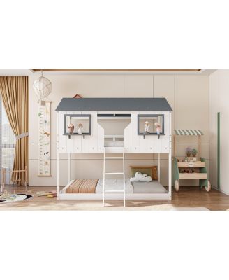 Streamdale Wood Bunk Bed with Roof & Ladder