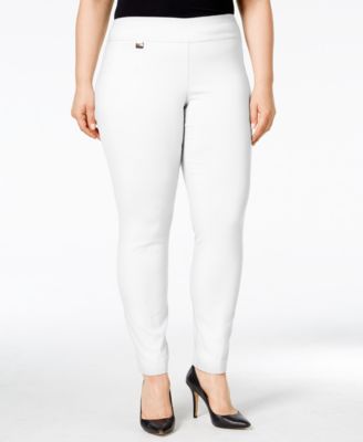 macys plus size white pants