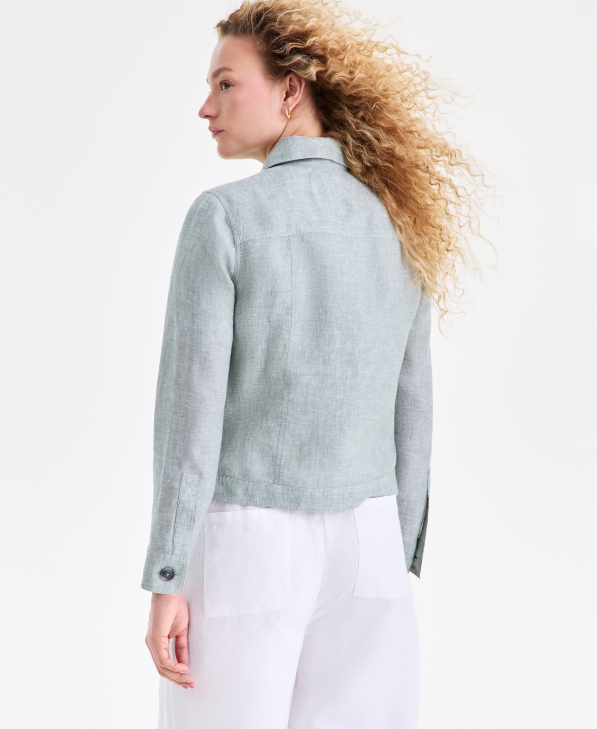 Charter Club Women's Linen-Blend Field Jacket, Created for Macy's