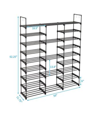 9-Tier Stackable Shoe Rack - Holds 50 Pairs Closet/Garage/Entryway Storage Organizer
