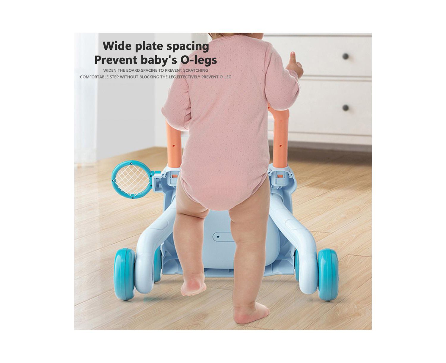 2-in-1 Baby Push Walker & Activity Center - Adjustable & Anti-Tip Design for First Steps