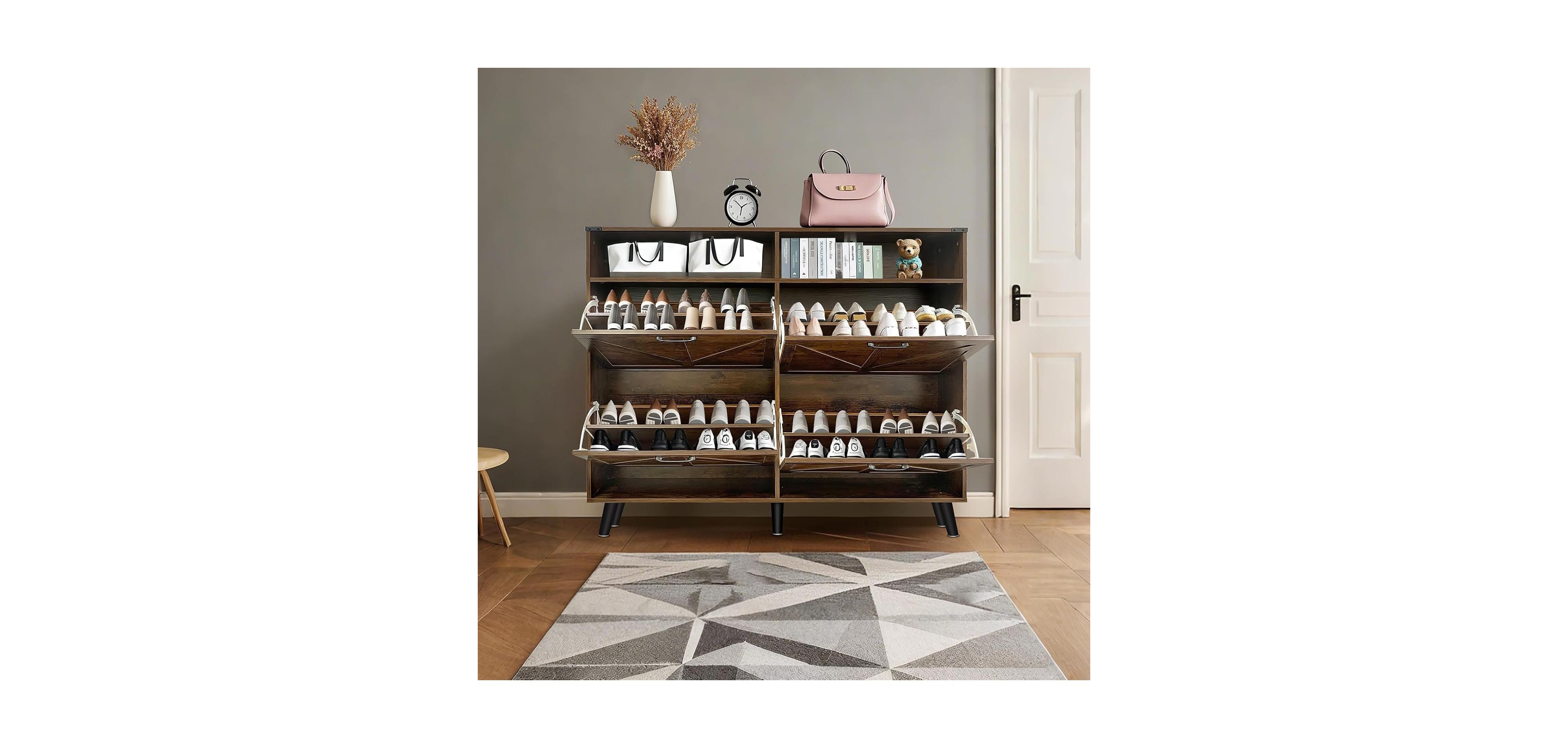 gaomon Farmhouse Slim Entryway Shoe Cabinet