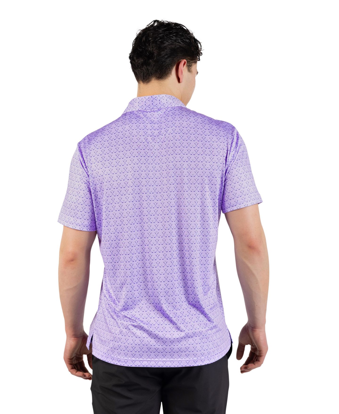 Мужское поло Tailorbyrd Golf Clubs Printed Performance Polo, цвет: Сиреневый — фото 2