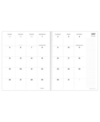 July 2026 - June 2027 Red Stripe Medium Monthly Planner