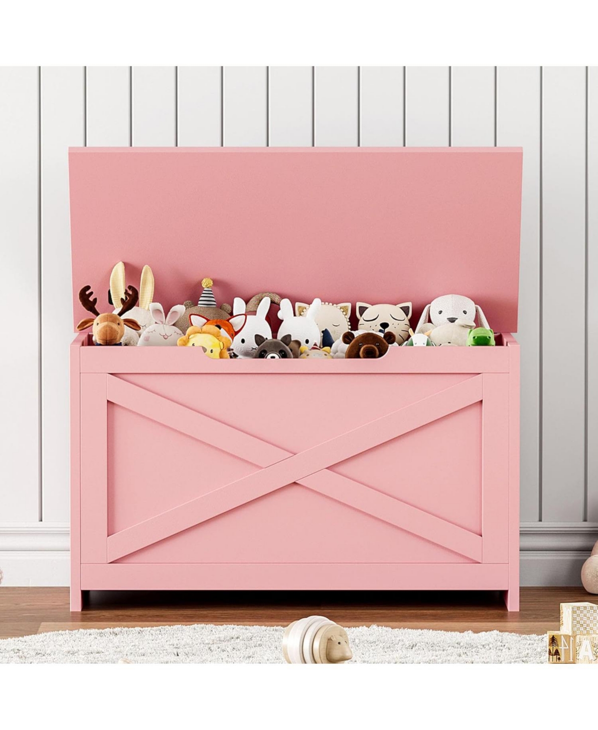 gaomon 30 Inch Wooden Storage Chest with Safety Hinge