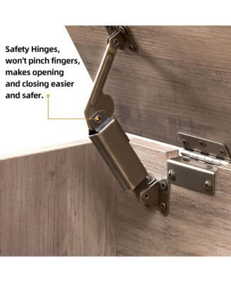 23.6" 300LBS Retro Storage Chest - Wooden Ottoman Bench with 2 Safety Hinges, Easy Assembly