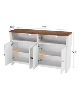 Farmhouse Buffet Sideboard Cabinet with Storage, Coffee Bar with Doors and Adjustable Shelves