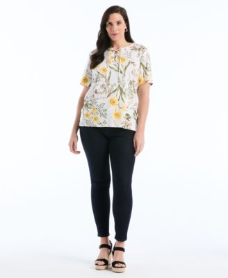 Plus Size Short-Sleeve Lace-Up Top