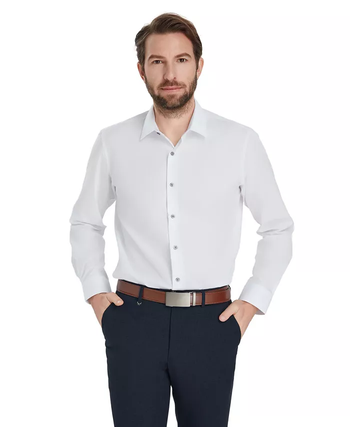 Men's Slim-Fit Solid Dress Shirt
