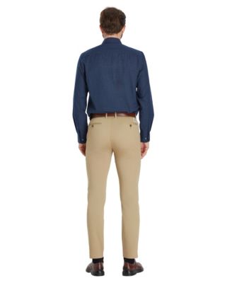 Men's Slim-Fit Grid Dress Shirt