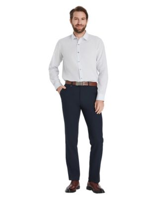 Men's Slim-Fit Grid Dress Shirt