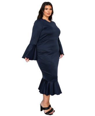 Plus Size Sabrina Mermaid Hem Dress