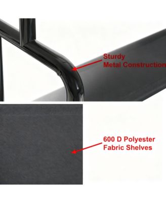 52" Freestanding Steel Closet Rack with Storage Shelves & Hooks