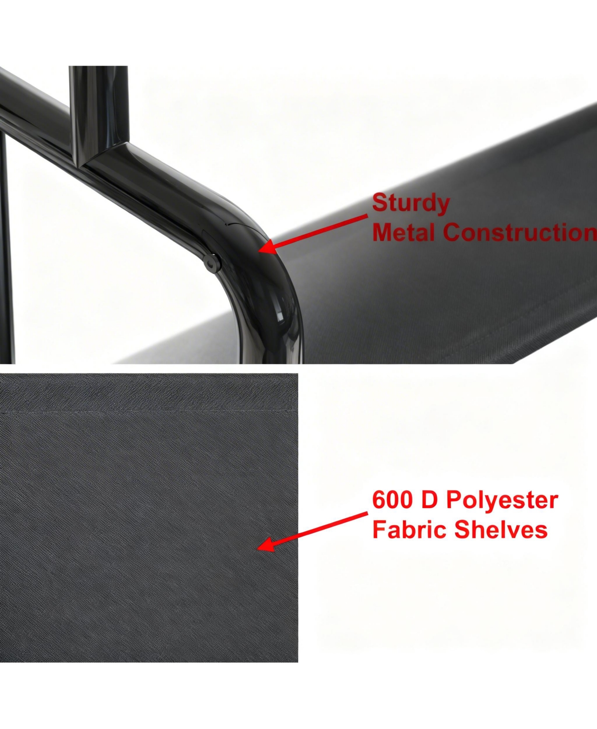 Yigii 52" Freestanding Steel Closet Rack with Storage Shelves & Hooks