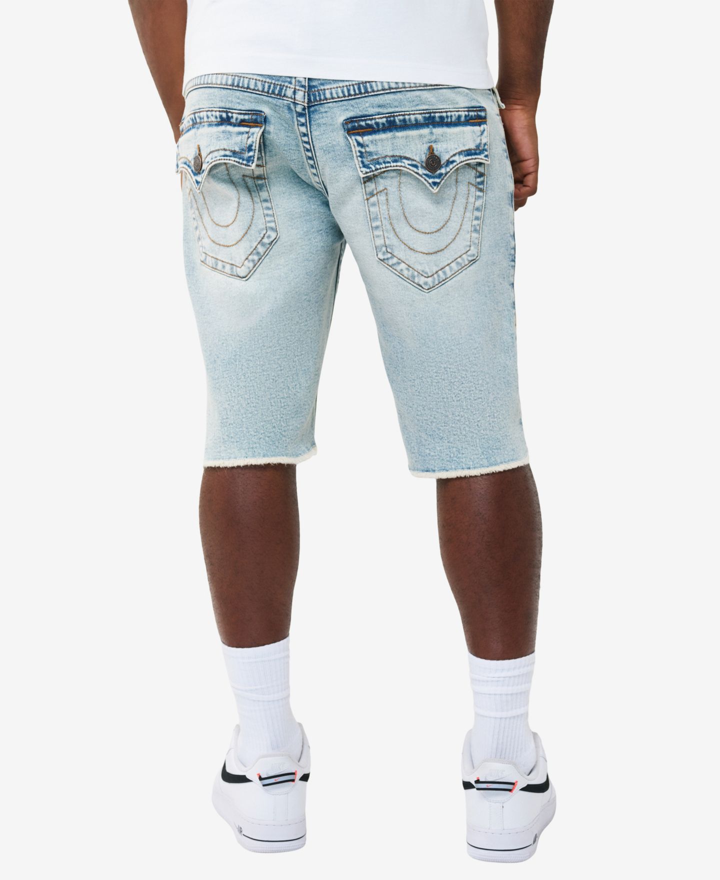Мужские шорты True Religion Straight-Fit Hem, цвет: Индиго светлая варка — фото 3