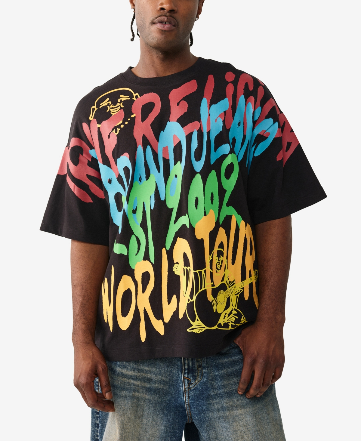 True Religion Men's Short-Sleeve Graffiti Printed T-Shirt