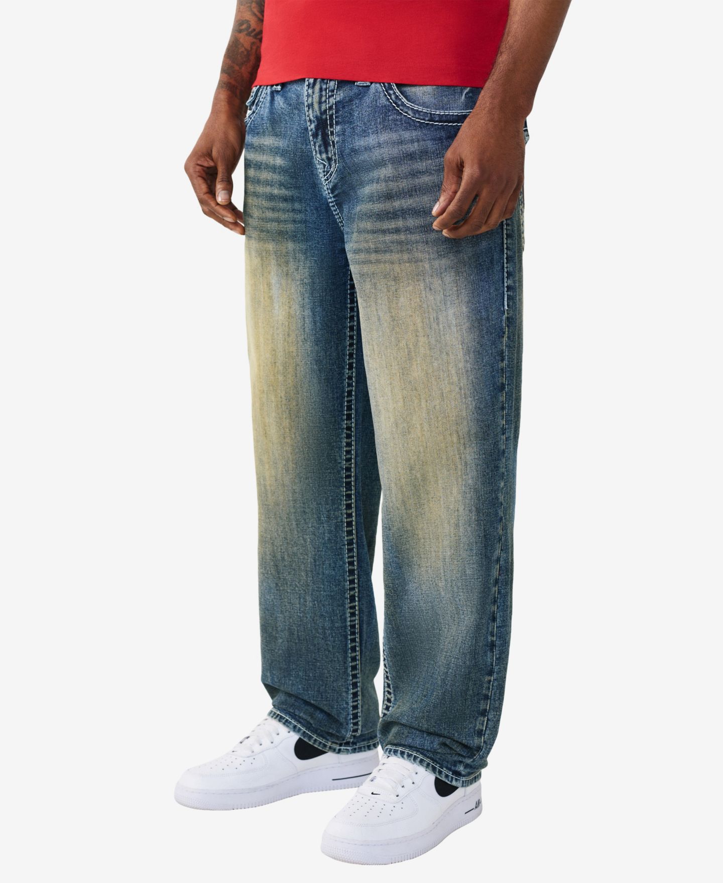 Мужские джинсы True Religion Regular-Fit Baggy, цвет: Тёмная варка — фото 2
