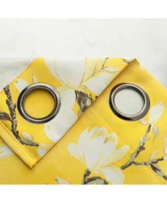 100% Polyester 200 GSM Blossom Printed Blackout Grommet Curtain Panel