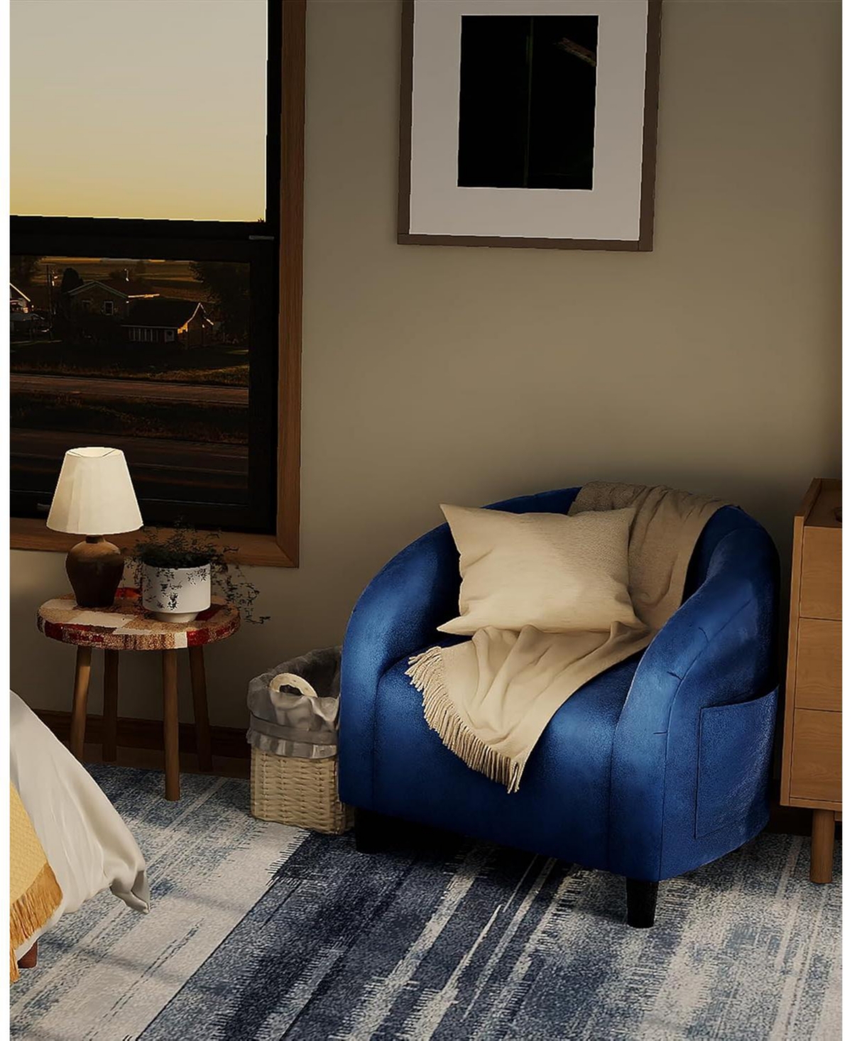 gaomon Accent Chair Armchair for Living Room Barrel Club Chair with Soft Padded Seat & Sturdy Legs for Bedroom Waiting Room Reception Chairs