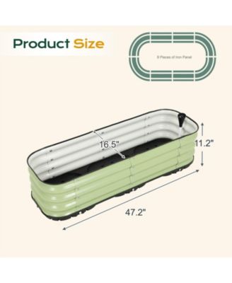 Galvanized Raised Garden Bed, Self-Watering Planter Box with Drainage Plug and Water Reservoir