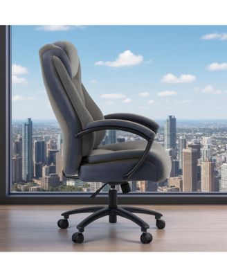 High Back Cotton Fabric Office Chair with Adjustable Height & Lumbar Support