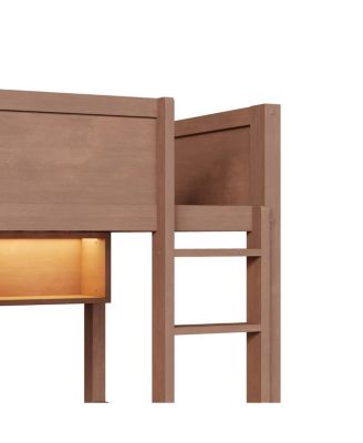 Full XL over Full XL Bunk Bed with Storage, LED, 2 Drawers