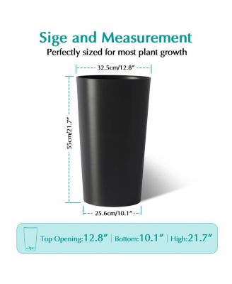 2 Pack 21.7" Tall Square Planters for Outdoor Plants