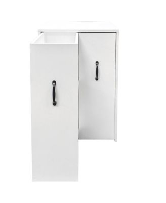 3 Tier Wooden Bookcase with Slide Out Drawer & Dustproof Cabinet