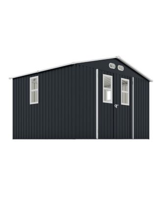  Outdoor Storage Shed, 8x10, 4 Windows, Lockable Doors