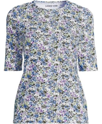 Women's Plus Size Elbow Sleeve Crewneck Garden Tee