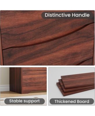 Wooden 6-Drawer Dresser, Tall Modern Storage Chest with Wide Top for Bedroom, Living Room, Hallway, Kids Room