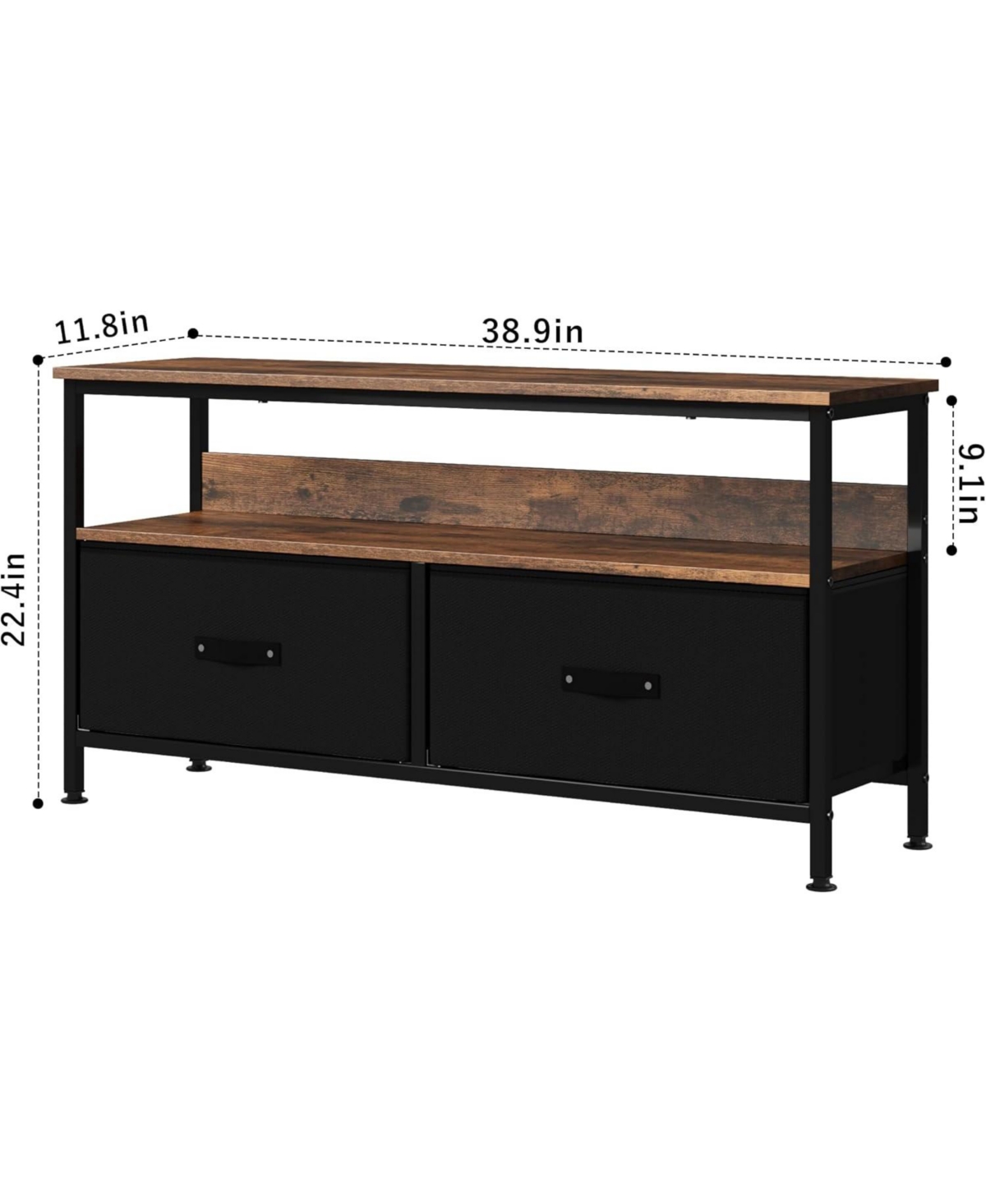 gaomon Rustic Modern Tv Stand with Fabric Drawers, Dresser Style Entertainment Center for Living Room, Bedroom