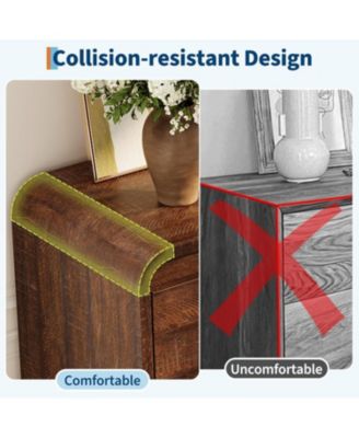 6-Drawer Dresser, 47 Wide Modern Wooden Storage Chest for Living Room, Hallway