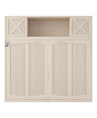  Queen Size Murphy Bed with Storage Cabinets