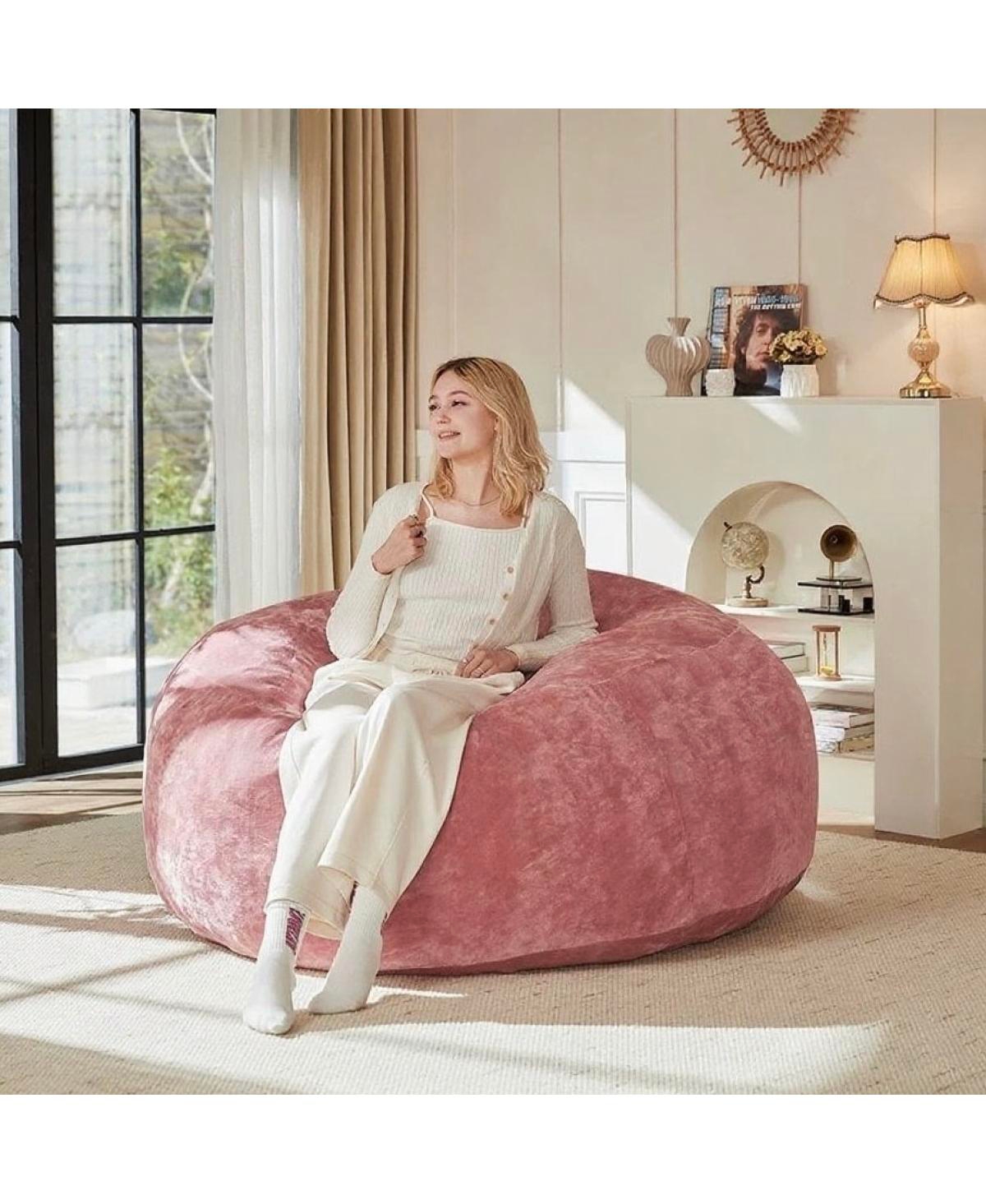 Streamdale Furniture 47 inches 5FT Bean Bag Chair with Memory Foam, Soft Round Sofa for Living Room