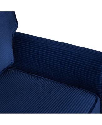 57" Modern Corduroy 2-Seater Sofa with Removable Cushions & Padded Armrests