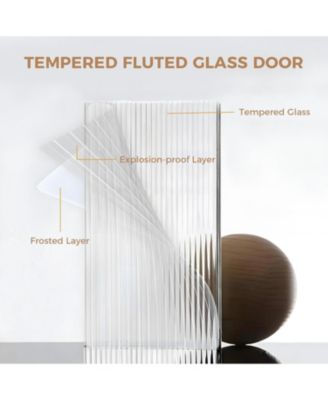 Buffet Cabinet with Storage, Sideboard Cabinet with Fluted Glass Door and Drawers, Sideboard for Kitchen, Dining Room, Living Room