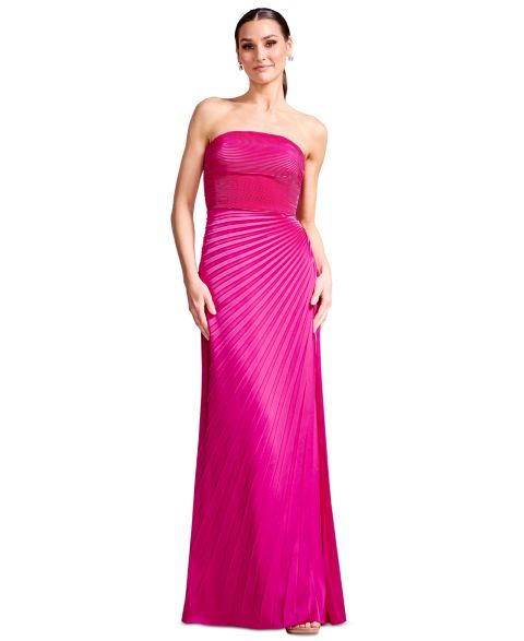 Женское платье Dress the Population Kinley Strapless Pleated A-Line Ball Gown, цвет: Яркий фуксия