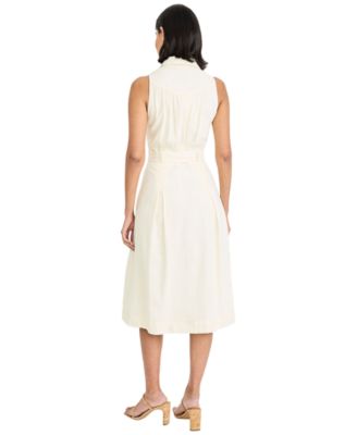 Women's V-Neck Collared Midi Dress